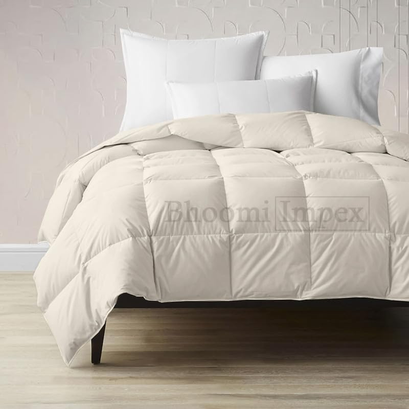 Comforter Single Bed - All Season/AC/Summer Solid Single Bed Comforter Blanket | Dohar | Duvets |Ultra Soft & Light Weight - (200 GSM, Ivory)