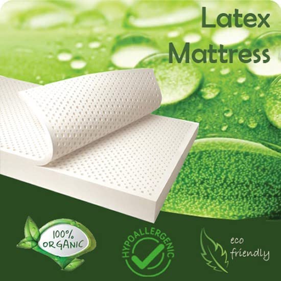 SLEEPSPA ORGANICA Natural 8-inch Latex Foam Fabric Mattress (King Size, 78X72X8-Inches, Grey)