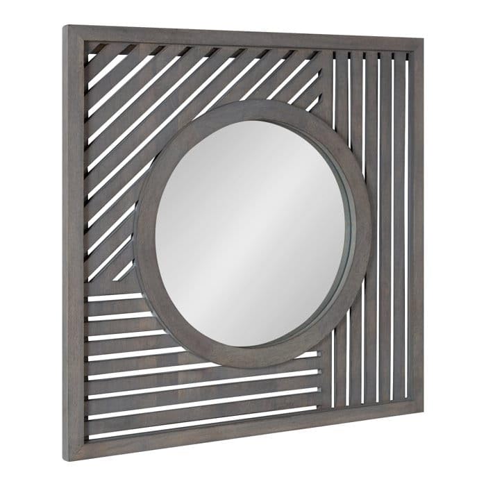 Adeez Gallery Wooden Wall Mirror Frame Size (30x30) Inch Only Frame with Out Mirror Colour Grey