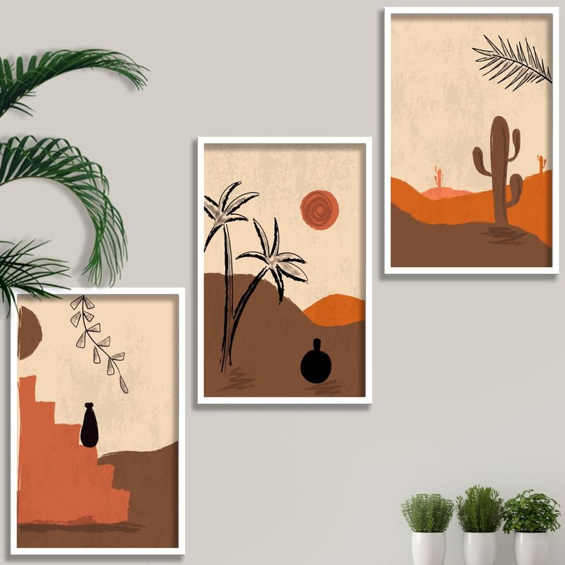 SAF paintings Set of 3 Modern Boho Art Wall Painting For Home And Office ol-COMBO-2220-K3