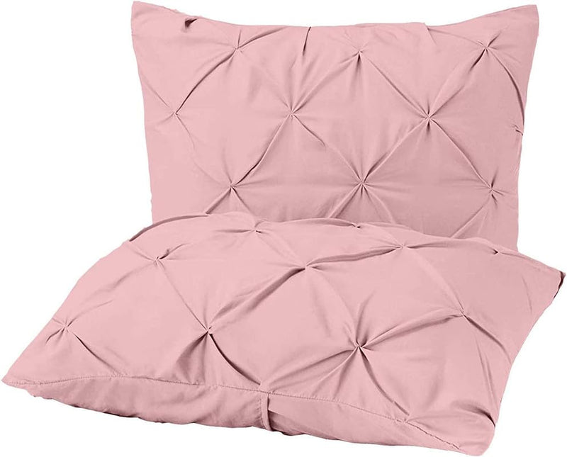 EASY BEDDING Pinch Pillows for Sleeping Luxury Hotel Collection 100% Egypation Cotton Standard Size 16x 24 Inch Pink Solid (Pack of 2)