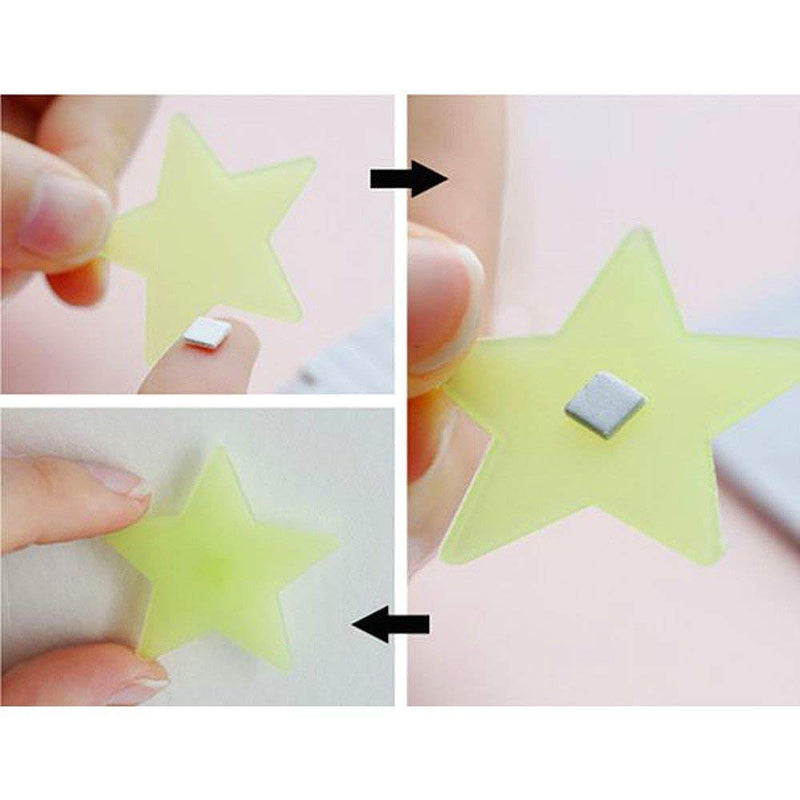 Satya Vipal Plastic Fluorescent Glow in The Dark Star Wall Sticker (Multicolor) -50