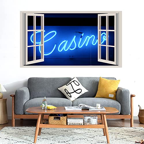 GADGETS WRAP Printed Wall Decal Sticker Fake Window Style Decal (90cm x 50cm) - Casino