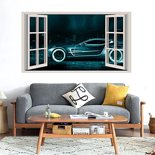 GADGETS WRAP Printed Wall Decal Sticker Fake Window Style Decal (90cm x 50cm) - tron Aston Martin