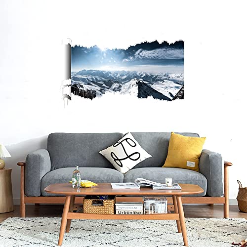 GADGETS WRAP Printed Wall Decal Sticker Scratched Paper Style Wall Decal (90cm x 50cm) - Mountain Sunrise