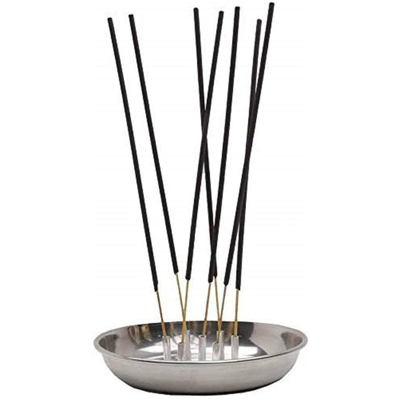 TRISHVAR Stainless Steel Round Shaped Incense/Agarbatti/Stick/Dhoop Holder,Stand,Agardaan with Ash Catcher for Puja/Prayer at Home,Office,Temple(7 Stick,5 inch x 5 inch x 1 inch)