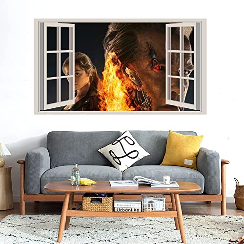 GADGETS WRAP Printed Wall Decal Sticker Fake Window Style Decal (90cm x 50cm) - Terminator Genisys 4