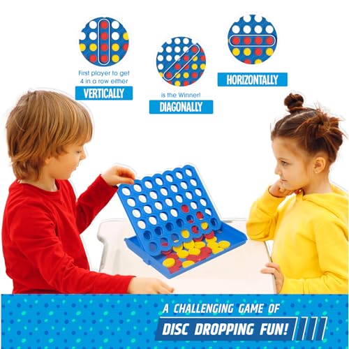 Funskool Games - Strike 4, Classic disc Dropping Game, Get 4 in a Row, Connect Game, 2 Players, 6 & Above