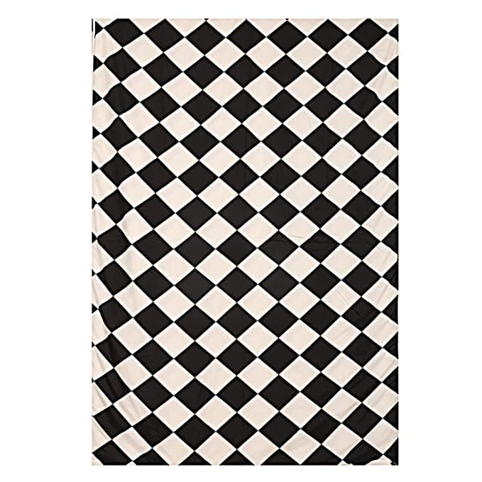 Om Enterprises Ultra-Soft Microfiber Reversible 120 GSM Abstract Single AC Blanket Quilt Dohar (MD_Black White, Single)