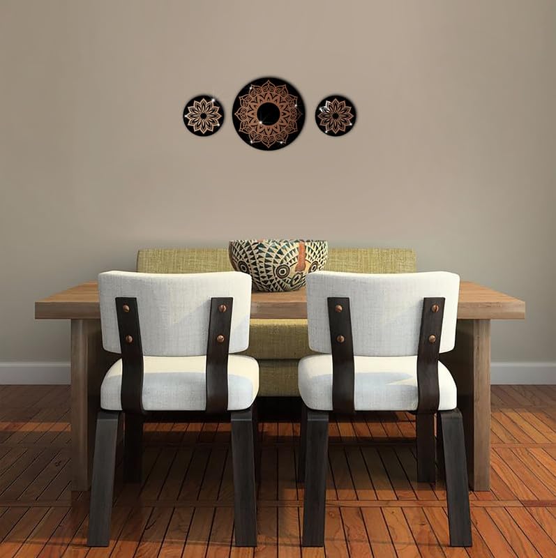 VAH- Kya Bat Hai !! Copper 3D Mandala Design Wooden Acrylic Mirror Wall Sticker for Home Decoration