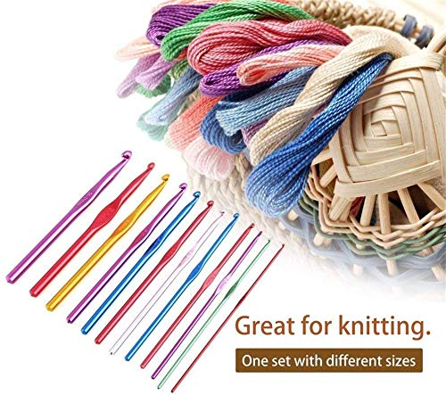 Bulfyss Aluminium Crochet Hooks Knitting Needles Set with Case (Multicolour) - 22 Pieces