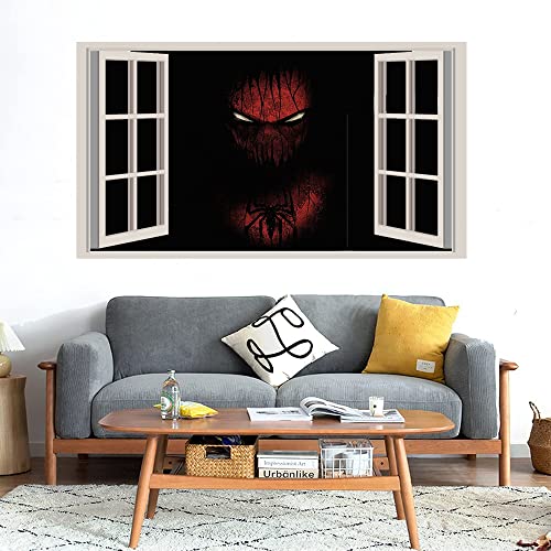 GADGETS WRAP Printed Wall Decal Sticker Fake Window Style Decal (90cm x 50cm) - Danger Spider