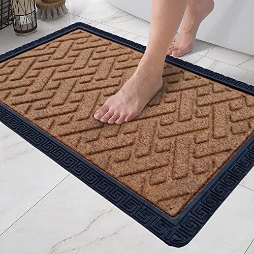 MEGA CART HOME Polypropylene Anti-Skid Rubber Door Mat, Rectangular, Dark Brown, 60 Centimeters, 40 Centimeters