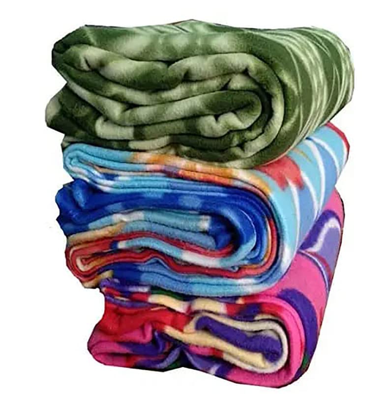 UNFOLD HAPPINESS All Season Miltipurpose Polar Fleece Blanket (Size : 100" X 110") Lightweight Blanket (Combo Pack of 3) - Multi-06