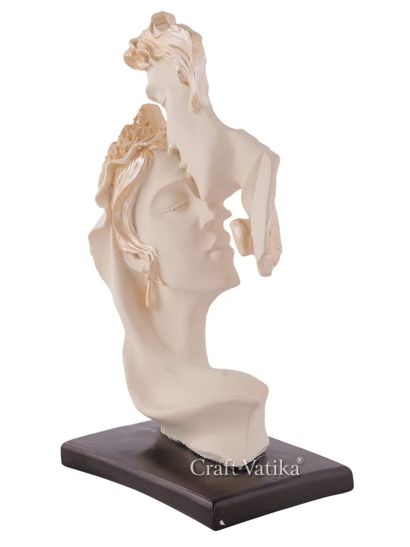 CraftVatika Human Face Couple Sculptures Showpieces Based on Modern Theme Abstract Design Art Figurines for Home Decor Living Room Decorative Display