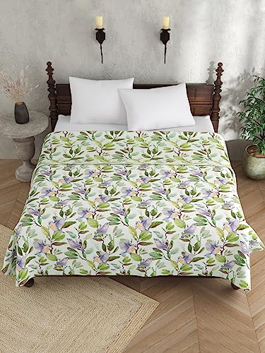 EVER HOME Pure Cotton 120 GSM Reversible Soft Lightweight Printed Double Bed Blanket/AC Dohar/Skin Friendly Dohar-224X254CM