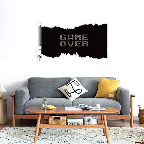 GADGETS WRAP Printed Wall Decal Sticker Scratched Paper Style Wall Decal (90cm x 50cm) - Game Over