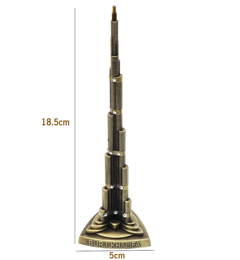 Stealodeal Brass Burj Khalifa UAE Souvenir Decorative Showpiece, 18.5cm, Copper, 1 Piece