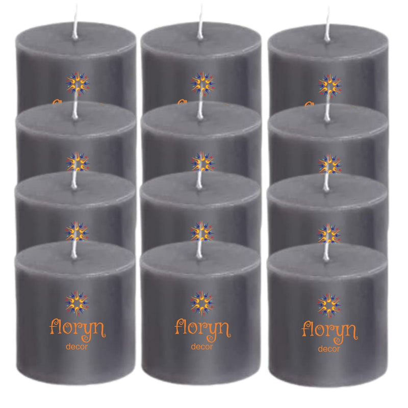 Floryn Decor® Black Pillar Candles set | Especially for Healing, Meditation, Reiki, Chakras Healing | Spell Candle | Intention Candle (Pack of 12, 2by2)