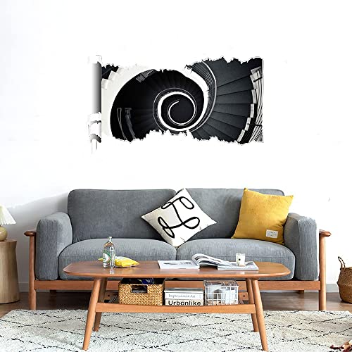 GADGETS WRAP Printed Wall Decal Sticker Scratched Paper Style Wall Decal (90cm x 50cm) - Spiral stairscase