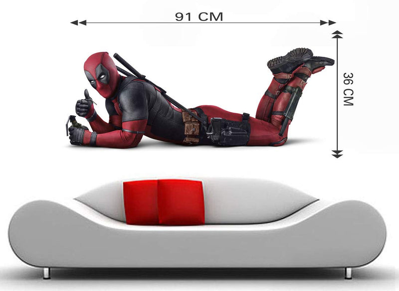 DivineDesigns Vinyl Deadpool Be Calm Sticker (Size :- 91 X 36 Cm) | Wall For Living Room/Bedroom/Office And All Decorative Stickers, Self-Adhesive, Wall, Cms)