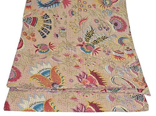 MTREON Kantha Quilt Hippie Bed -Cover Throw and Cotton Blanket Twin Size Kantha Quilt Handmade 60x90 inch Single Size