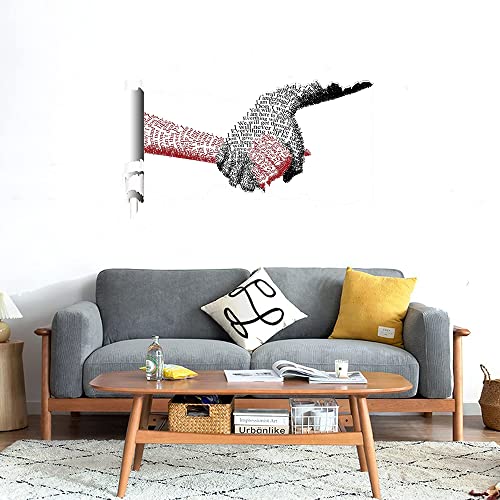 GADGETS WRAP Printed Wall Decal Sticker Scratched Paper Style Wall Decal (90cm x 50cm) - Words Hands