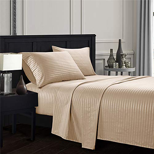 Layfuz Elegant Comfort Pure Color Embossed Collection 4-Piece Bed Sheet Bed-Cover & Pillowcase Set