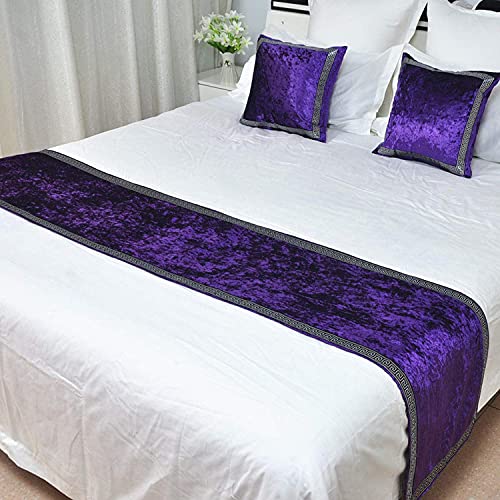 QFWMCW Velvet Bed Runner Scarf Solid Black Red Bed Spread Cover Home Hotel Decoration Bed Runners No Fading King Size