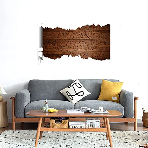 GADGETS WRAP Printed Wall Decal Sticker Scratched Paper Style Wall Decal (90cm x 50cm) - Marks On Wood