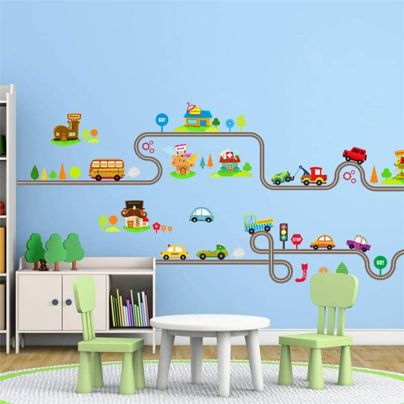 GADGETS WRAP Vinyl Wall Decal Sticker Cars Highway Track Wall Stickers Home Decor Bedroom