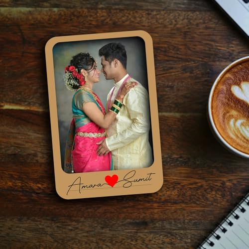 Zingy Gifts Captured Together Memories Personalized Couple Photo Magnets Set of 2