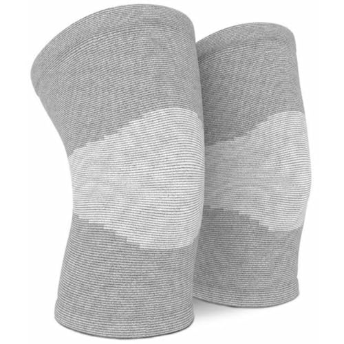 ESENKI 1 Pair Grey Colour (1 Left & 1 Right) Orthopedic Pain Relief Bamboo Yarn Knee Cap Brace/Sleeves Pair For men women For Gym,Sports,Pain Relief,Compression Support,Exercise,Running, Cycling (Pack of 1)