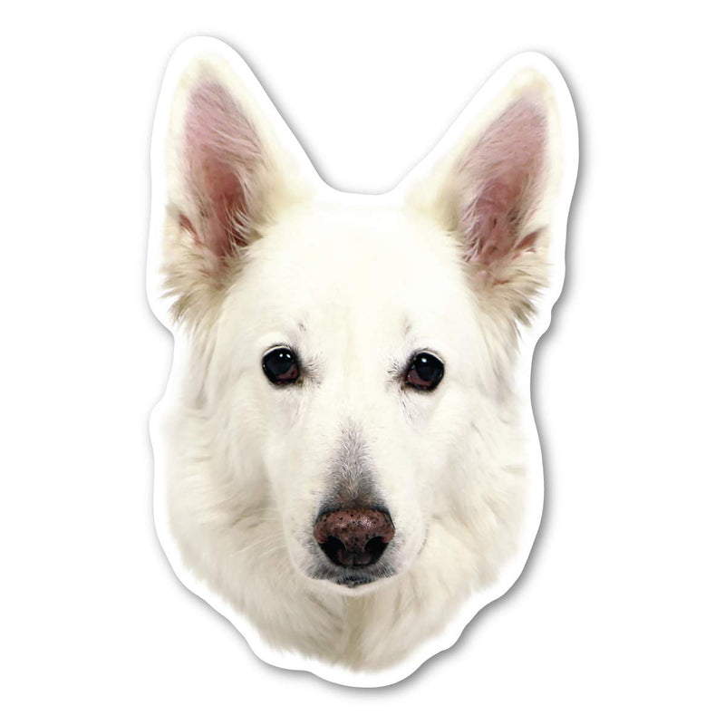 (White) German Shepherd Dog Magnet by Magnet America Is 5.875" x 3.875" Made for Vehicles and Refrigerators