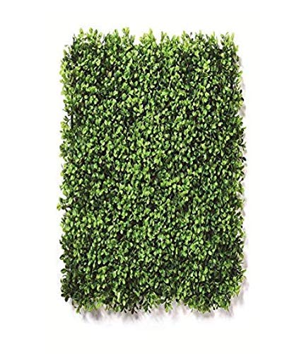 BASRAH NIWAR Festive Creations Artificial Grass Vertical Wall Small Leaves Tiles (Green , 40 X 60 Cm) - Set Of 10