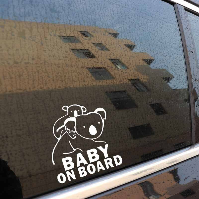 GADGETS WRAP Vinyl Wall Decal Sticker Reflective Koala Baby On Board Funny Sticker Car