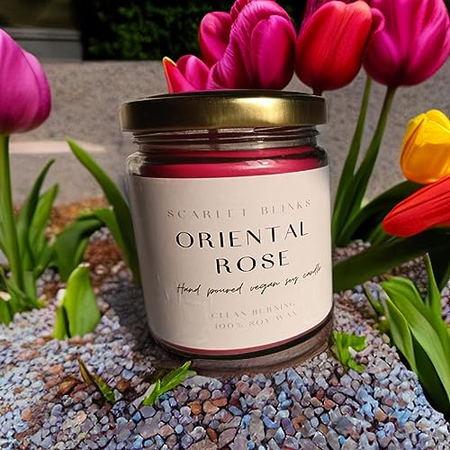 Scarlet Blinks Oriental Rose|Soy Wax Candle|Aroma Therapy Candle|Burning Time :-45 HRS Pack of 3