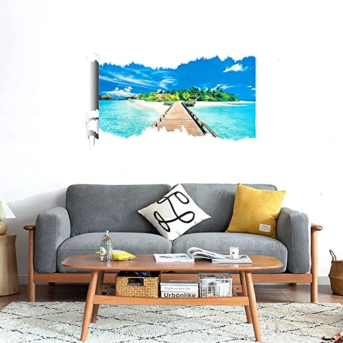 GADGETS WRAP Printed Wall Decal Sticker Scratched Paper Style Wall Decal (90cm x 50cm) - Way to Island