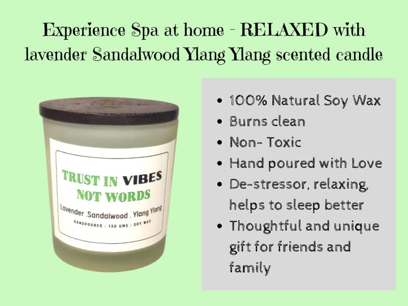 THE TINGE Lavender Sandalwood Ylang Scented Hand Poured Soy Wax Jar Candle for Birthday Anniversary Diwali Gift Home Decor Fragrance Candle