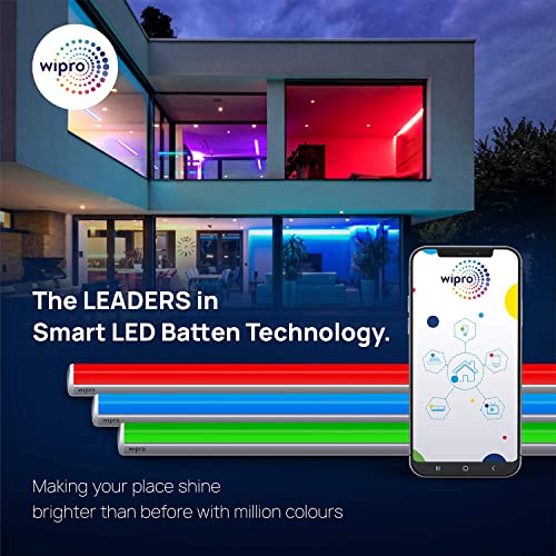 Wipro Next Smart Wi-Fi 20W CCT+RGB LED Polycarbonate | 16M Colours | White Tunable | Dimmable |Scheduling |Scene Creation |Smart Grouping of Lights |Amazon Alexa & Google Asst. Compatible |Pack of 1