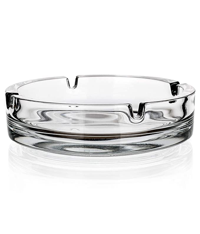 Vastarpara Classic Crystal Quality Heavy Glass Ashtray [ Pack Of 2 ] (2)