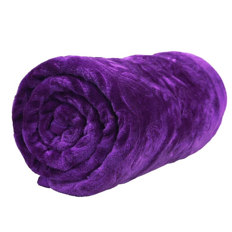 MAGICAL Super Soft and Warm Light Weight Double Bed Mink Blankets for Mild-Winter (Purple) 220cmx200cm.