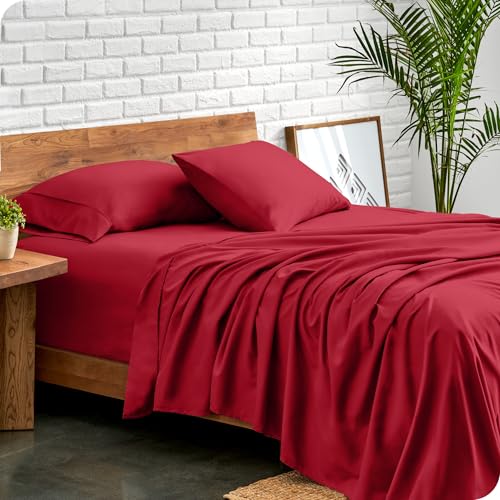 California King, Red : Premium 1800 Ultra-Soft Microfiber Collection California King Sheet Set, Hypoallergenic, Easy Care, Wrinkle Resistant, Deep Pocket (Cal King, Red)