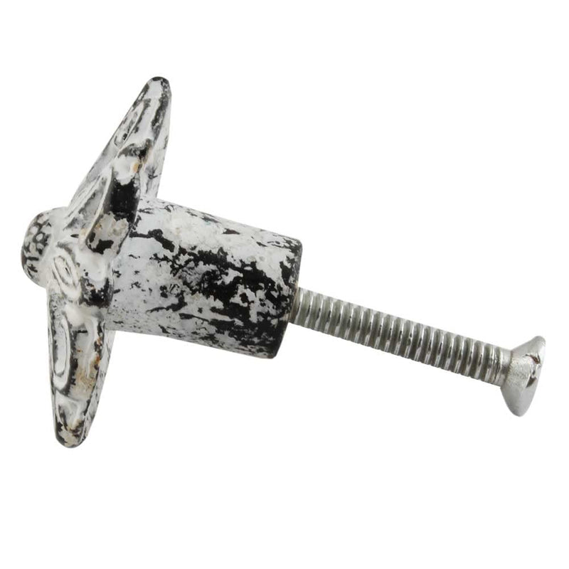 IndianShelf 4 Piece Floral Antique Drawer Knobs Dresser Pulls Iron Cabinet Handles Decorative