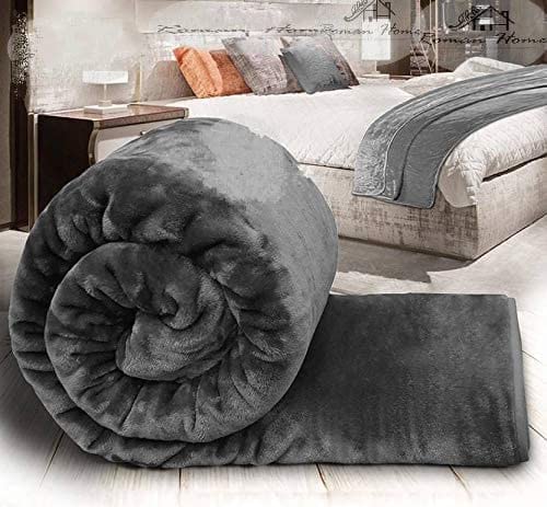 PR Enterprises Embossed Blankets Solid Colour Ultra Soft Floral Double Bed Light Mink Winter Blanket || 240x210 cms || Polyester