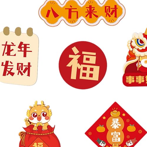 ATORSE® 6X Chinese New Year Refrigerator Magnets Ornament for Cabinet Door Holiday