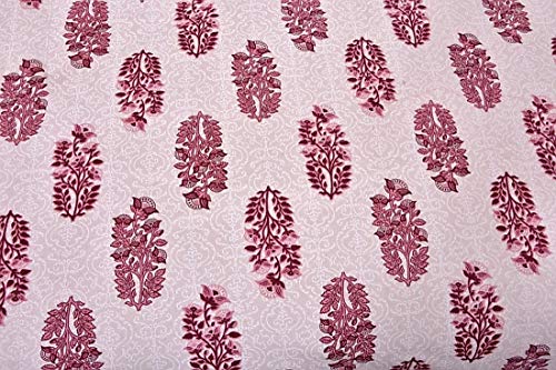 DWARDROBE-Double Bed Printed Cotton Bedsheet Set with 2 Pillow Covers, 160TC Breathable & Wrinkle Free (90x100Inches) (Pink & White)