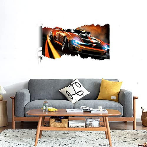 GADGETS WRAP Printed Wall Decal Sticker Scratched Paper Style Wall Decal (90cm x 50cm) - Super Car Lights