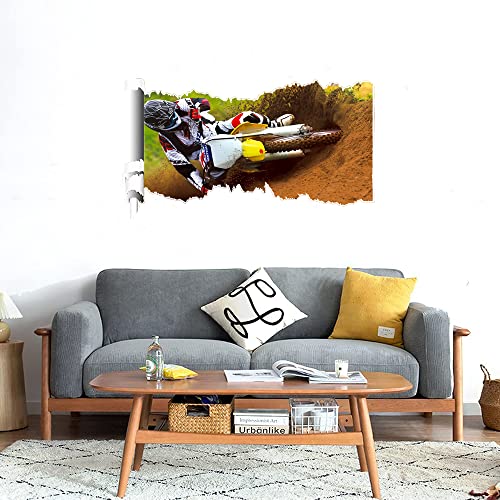 GADGETS WRAP Printed Wall Decal Sticker Scratched Paper Style Wall Decal (90cm x 50cm) - Motocross 71