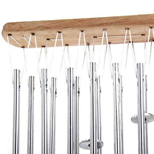 Tej Gifts - Feng Shui Metal Wind Chime 10 Silver Pipes rods Solid Tubes for Positive Energy